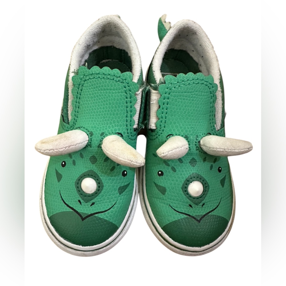 Vans Green and White Dinosaur Sneakers